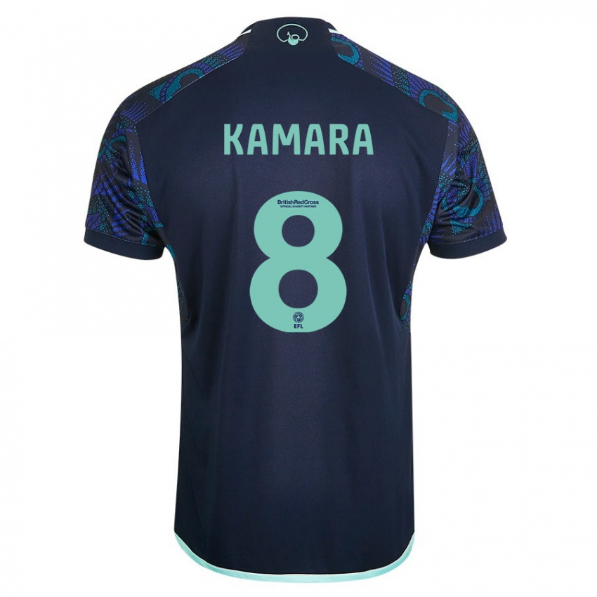 Mujer Camiseta Glen Kamara #8 Azul 2ª Equipación 2023/24 La Camisa