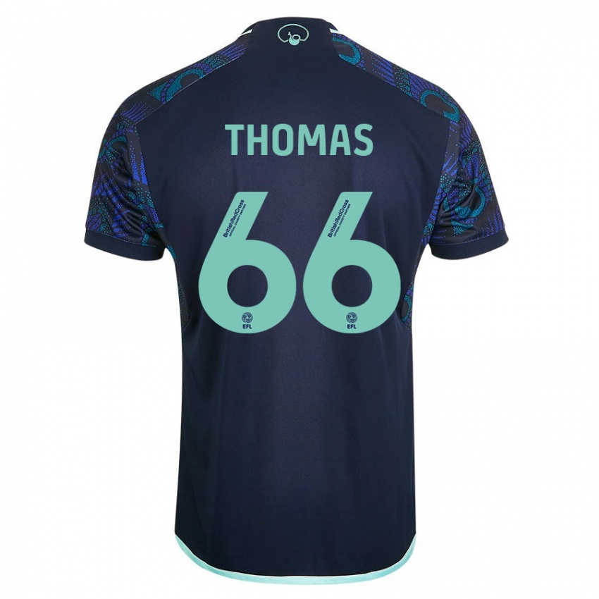 Mujer Camiseta Luca Thomas #66 Azul 2ª Equipación 2023/24 La Camisa