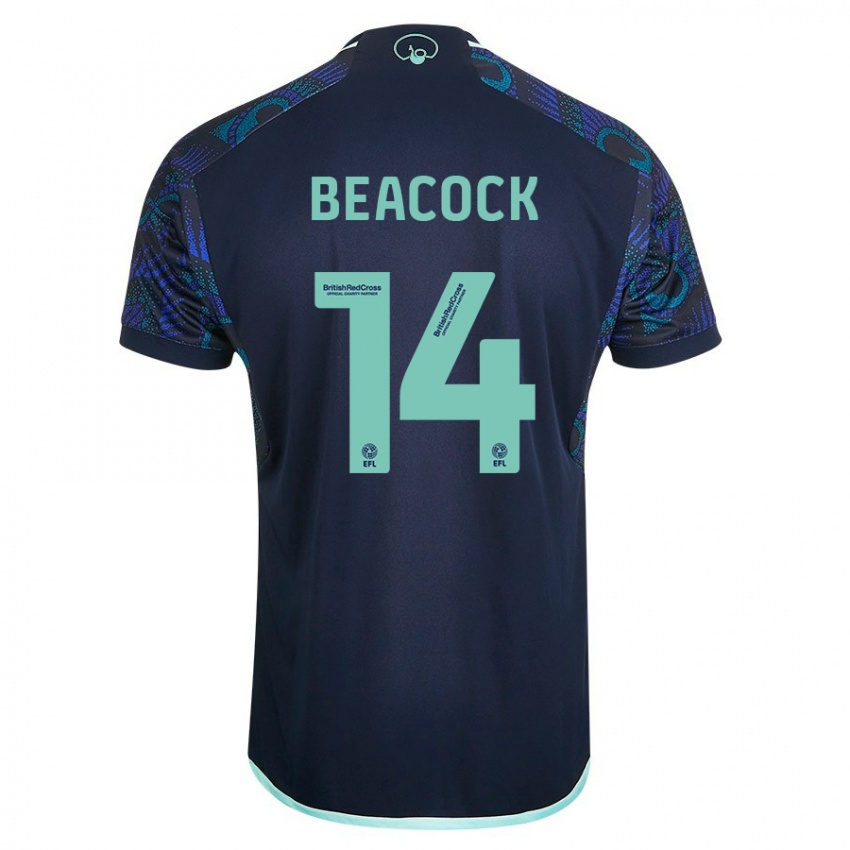 Mujer Camiseta Molly Beacock #14 Azul 2ª Equipación 2023/24 La Camisa