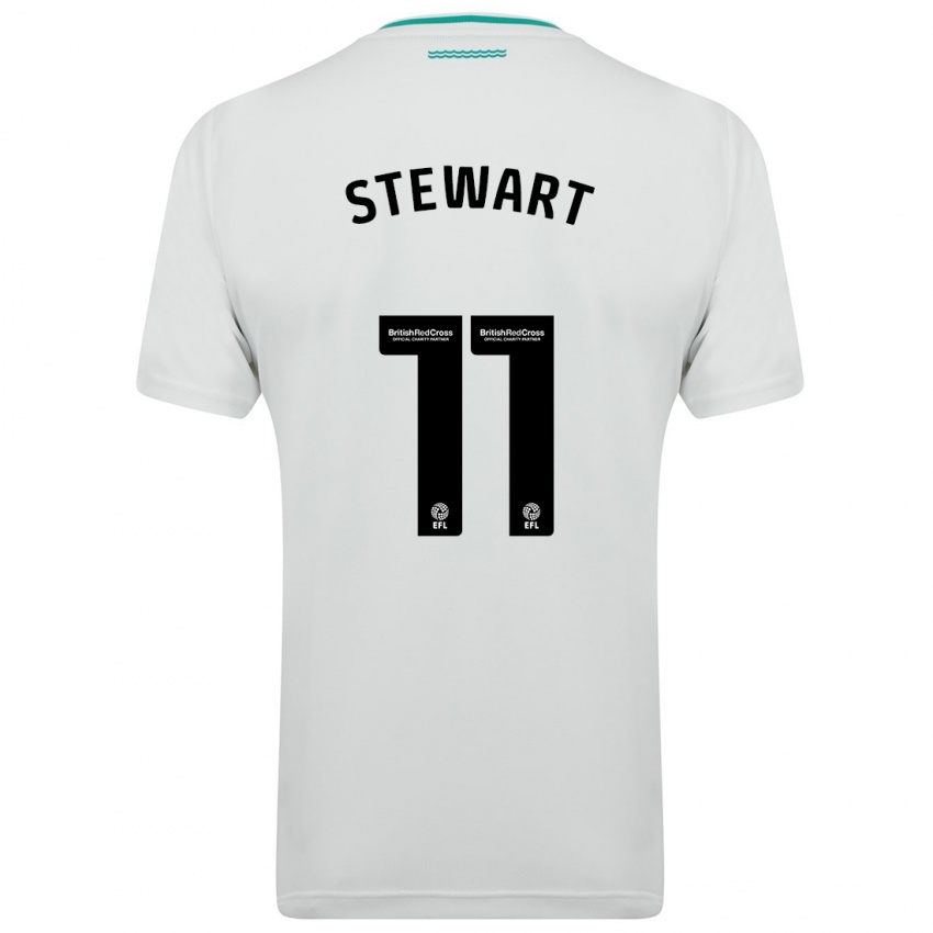 Mujer Camiseta Ross Stewart #11 Blanco 2ª Equipación 2023/24 La Camisa