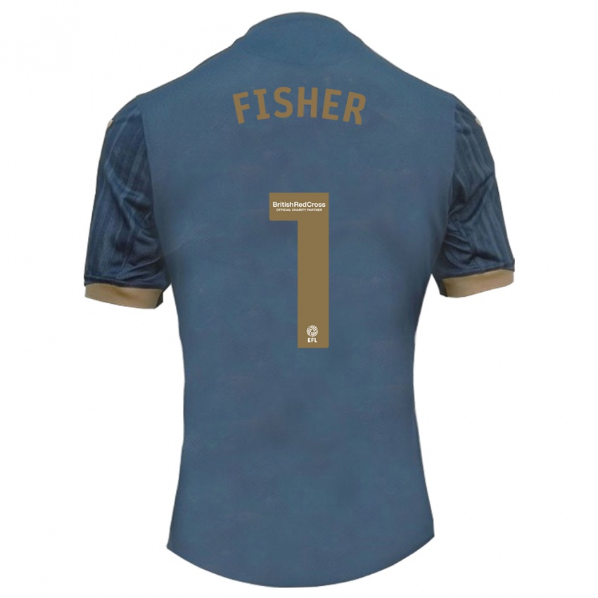 Mujer Camiseta Andy Fisher #1 Verde Azulado Oscuro 2ª Equipación 2023/24 La Camisa