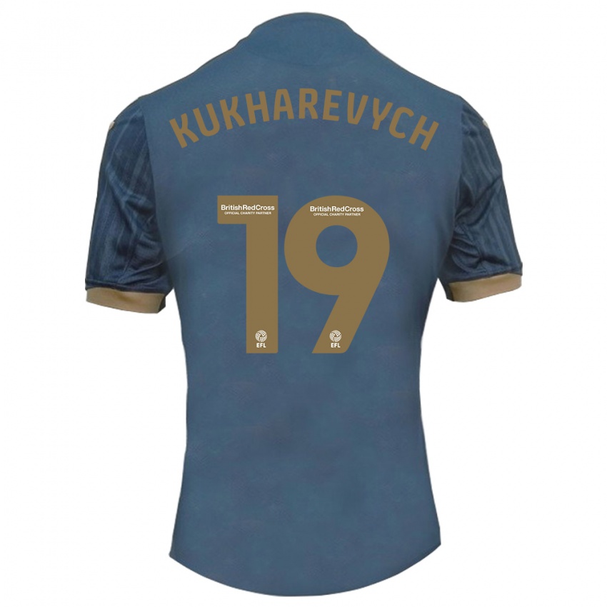 Mujer Camiseta Mykola Kukharevych #19 Verde Azulado Oscuro 2ª Equipación 2023/24 La Camisa