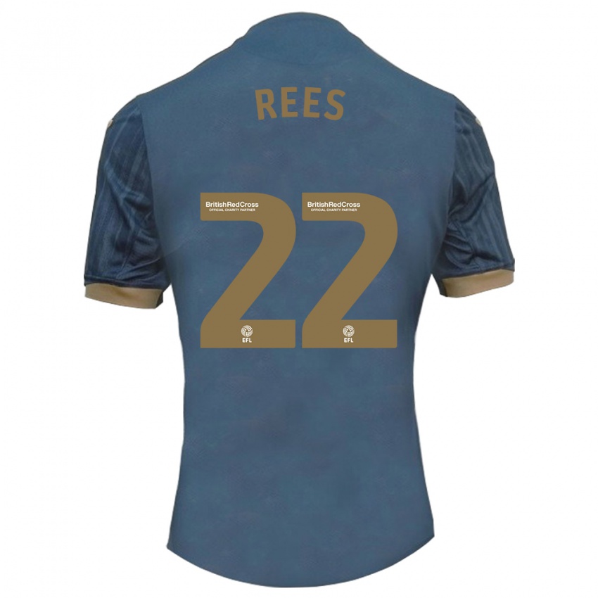 Mujer Camiseta Nia Rees #22 Verde Azulado Oscuro 2ª Equipación 2023/24 La Camisa