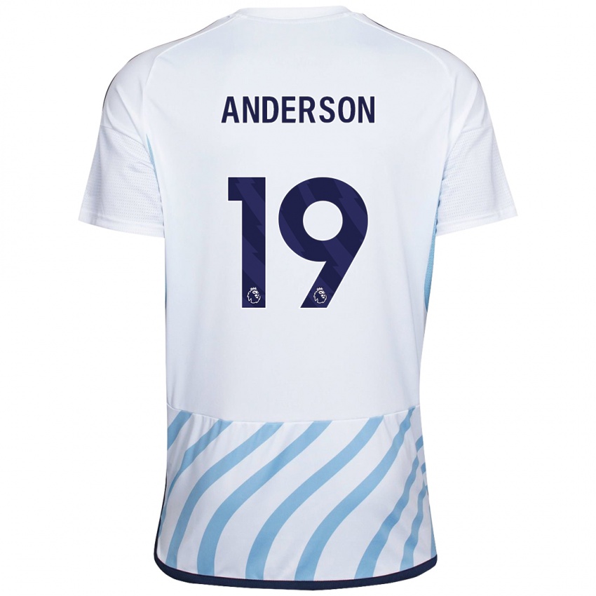 Mujer Camiseta Becky Anderson #19 Blanco Azul 2ª Equipación 2023/24 La Camisa