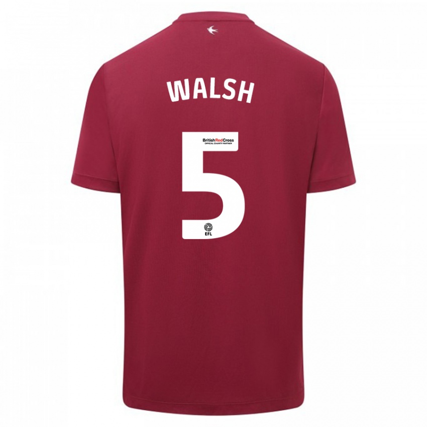 Mujer Camiseta Siobhan Walsh #5 Rojo 2ª Equipación 2023/24 La Camisa
