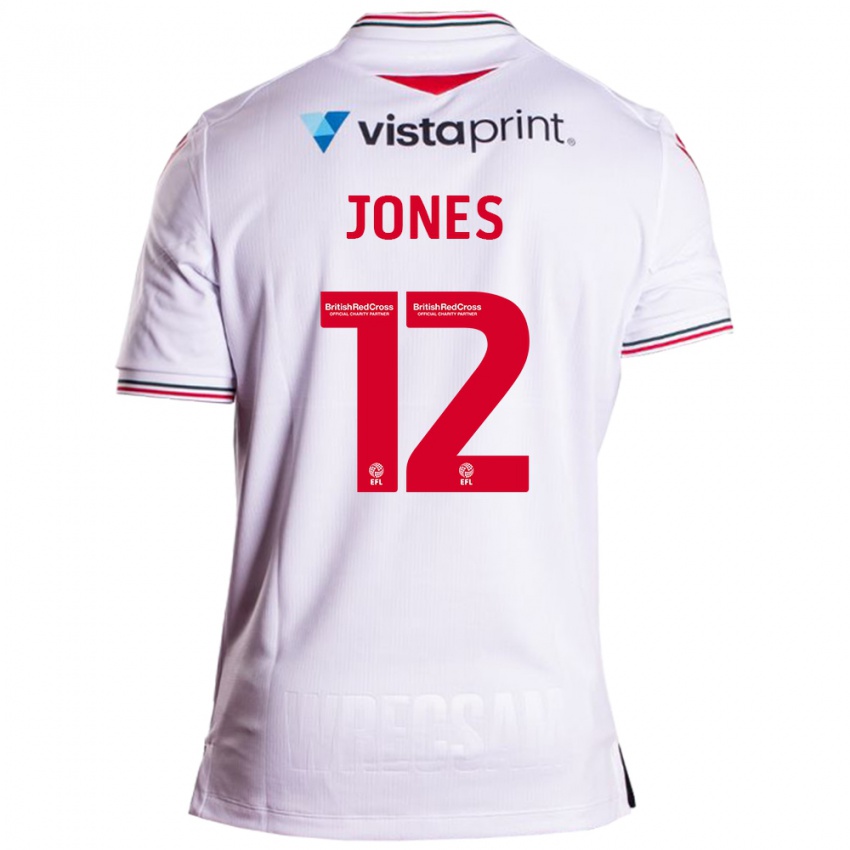 Mujer Camiseta Carra Jones #12 Blanco 2ª Equipación 2023/24 La Camisa