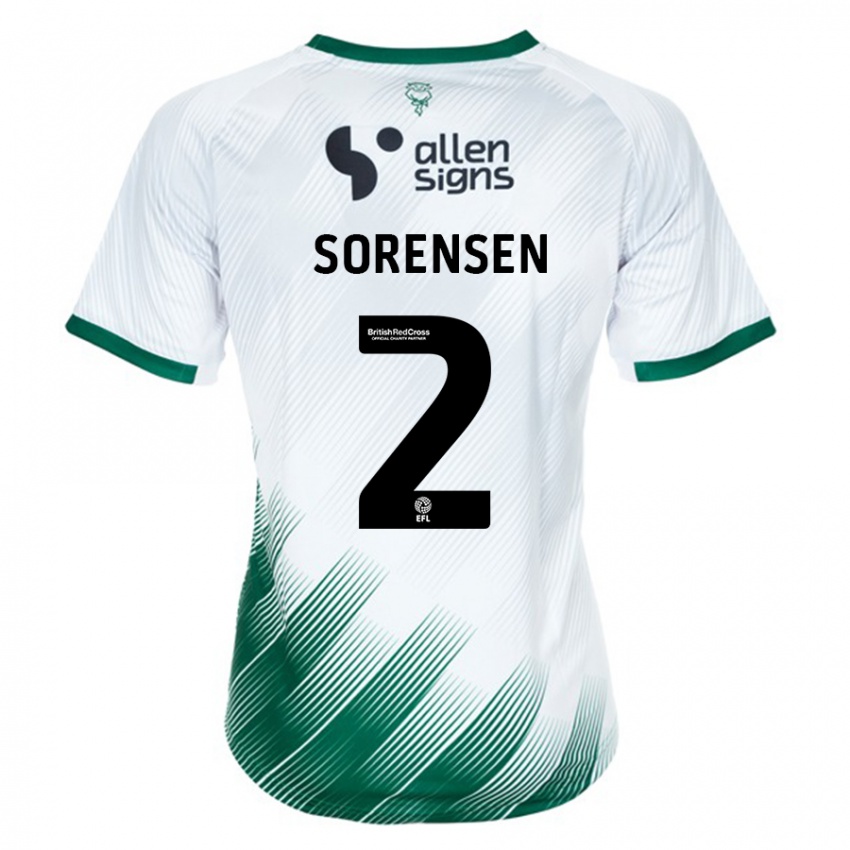 Mujer Camiseta Lasse Sörensen #2 Blanco 2ª Equipación 2023/24 La Camisa