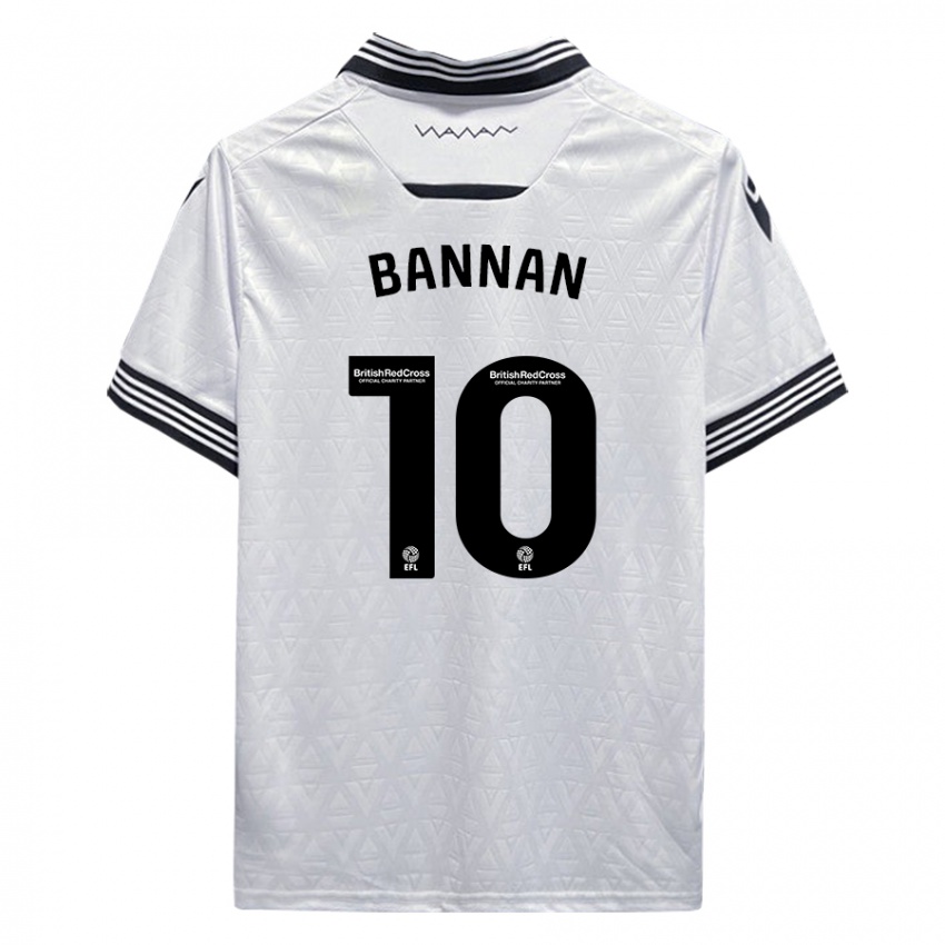 Mujer Camiseta Barry Bannan #10 Blanco 2ª Equipación 2023/24 La Camisa