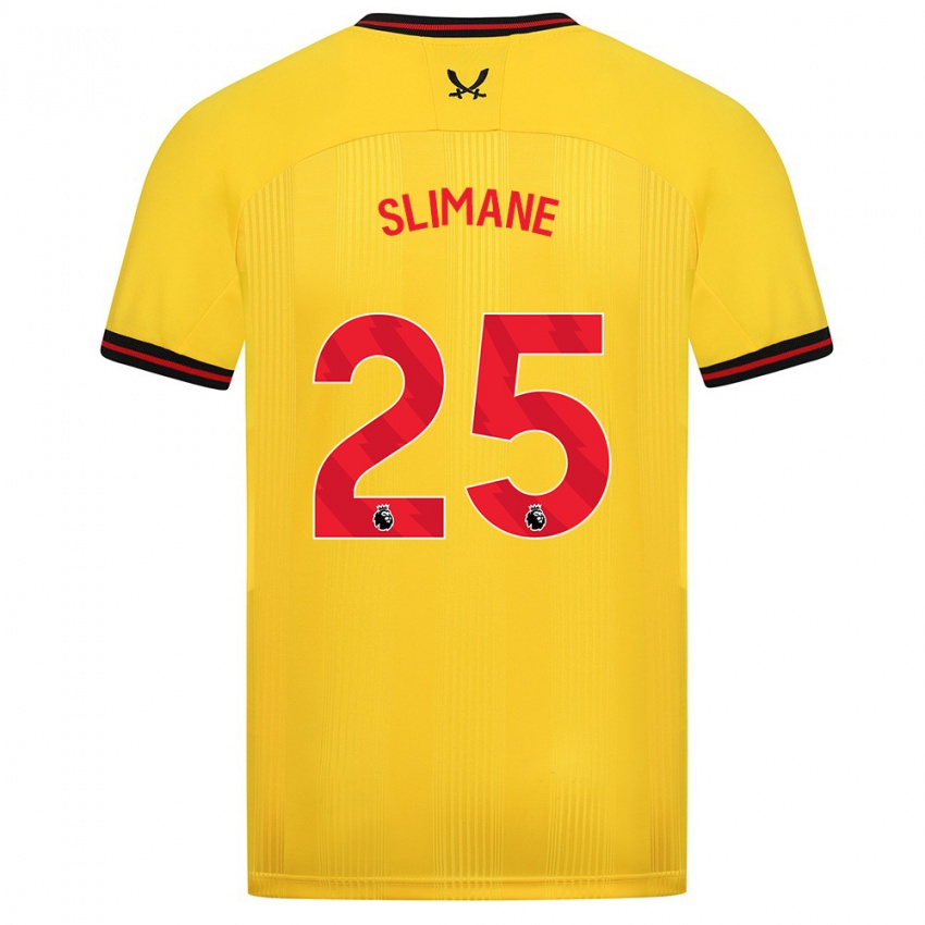Mujer Camiseta Anis Slimane #25 Amarillo 2ª Equipación 2023/24 La Camisa