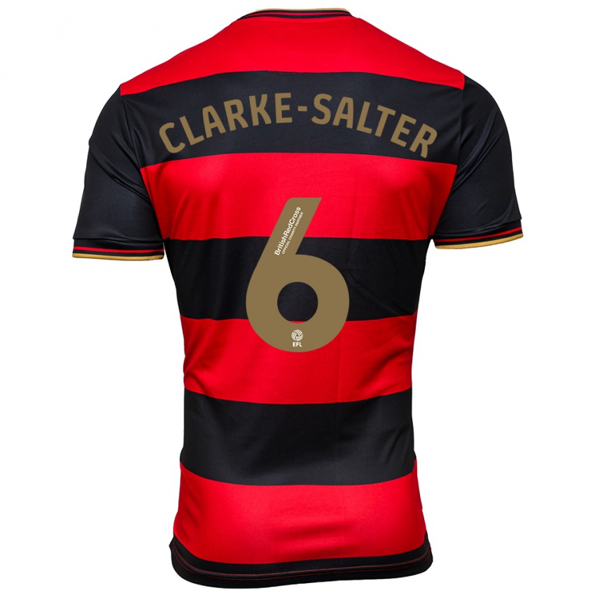 Mujer Camiseta Jake Clarke-Salter #6 Negro Rojo 2ª Equipación 2023/24 La Camisa