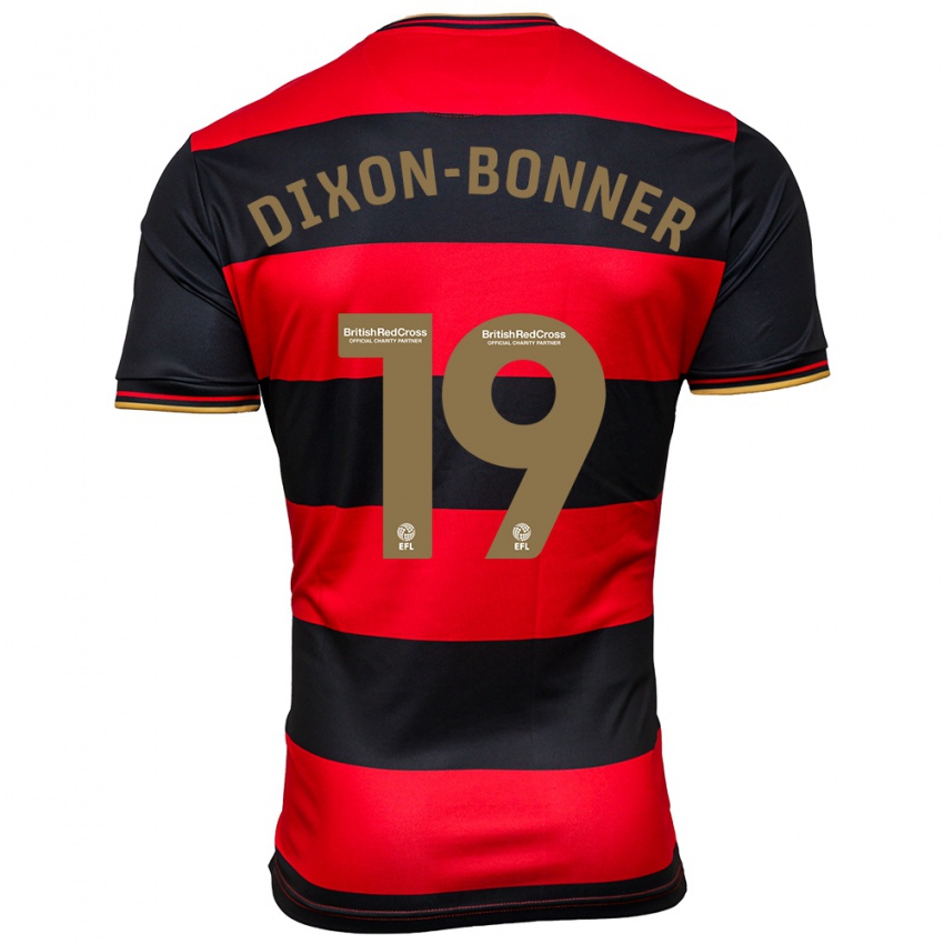 Mujer Camiseta Elijah Dixon-Bonner #19 Negro Rojo 2ª Equipación 2023/24 La Camisa