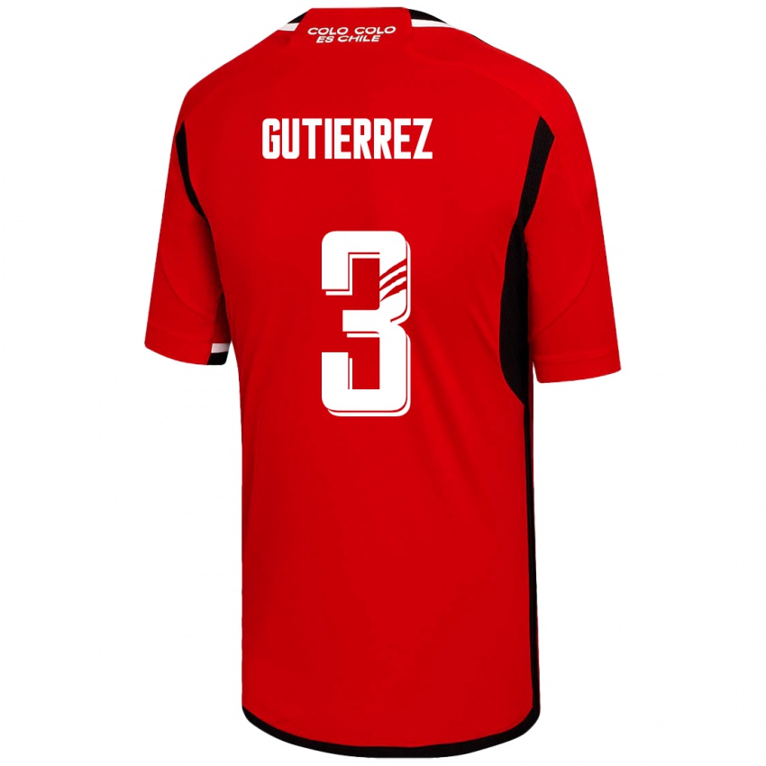Mujer Camiseta Daniel Gutiérrez #3 Rojo 2ª Equipación 2023/24 La Camisa