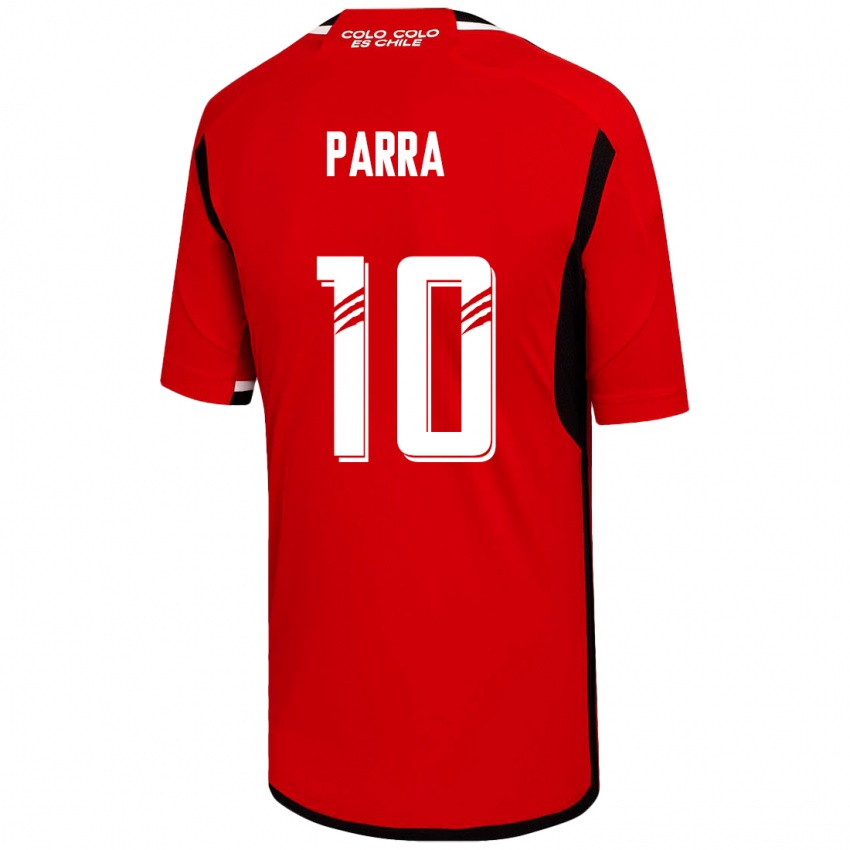 Mujer Camiseta Pablo Parra #10 Rojo 2ª Equipación 2023/24 La Camisa