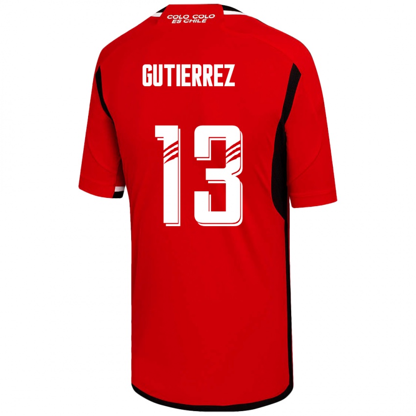 Mujer Camiseta Bruno Gutiérrez #13 Rojo 2ª Equipación 2023/24 La Camisa