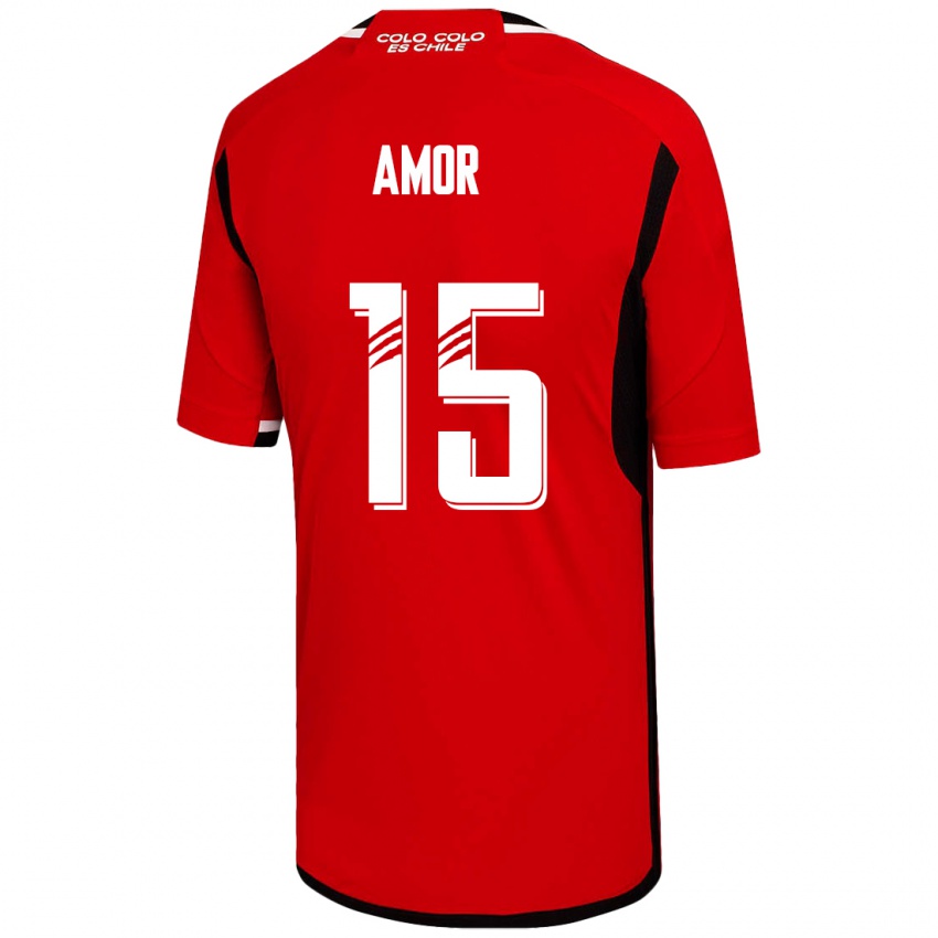 Mujer Camiseta Emiliano Amor #15 Rojo 2ª Equipación 2023/24 La Camisa