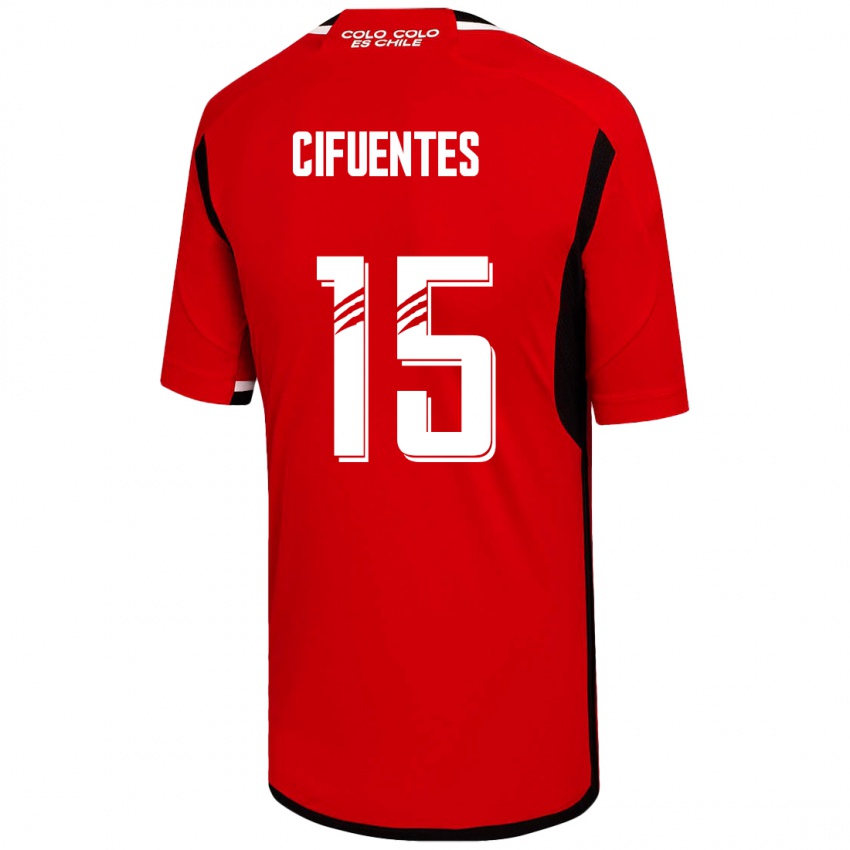 Mujer Camiseta Anaís Cifuentes #15 Rojo 2ª Equipación 2023/24 La Camisa