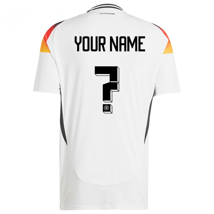 Niño Camiseta Alemania Su Nombre #0 Blanco 1ª Equipación 24-26 La Camisa