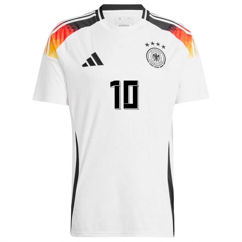 Niño Camiseta Alemania Serge Gnabry #10 Blanco 1ª Equipación 24-26 La Camisa