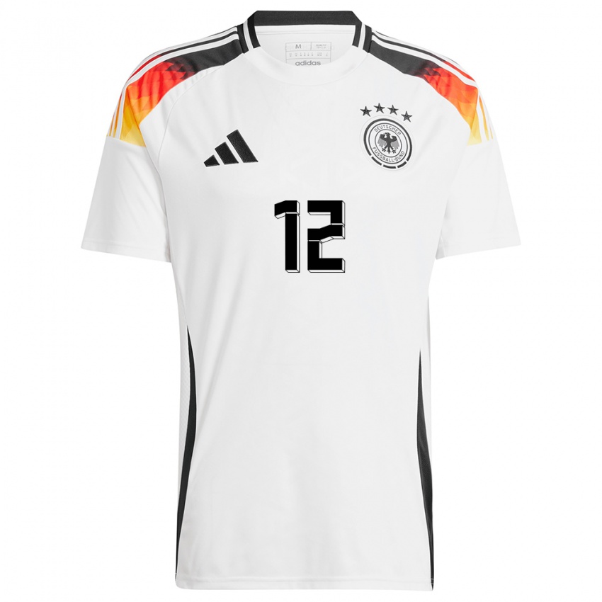 Niño Camiseta Alemania Laura Benkarth #12 Blanco 1ª Equipación 24-26 La Camisa