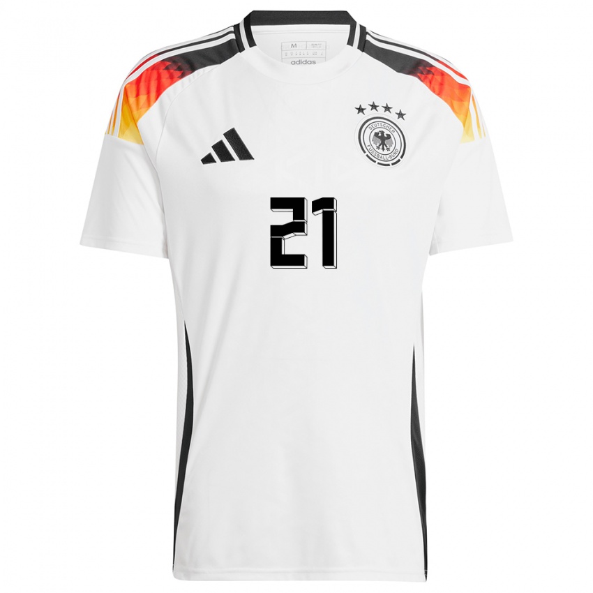 Niño Camiseta Alemania Faride Alidou #21 Blanco 1ª Equipación 24-26 La Camisa