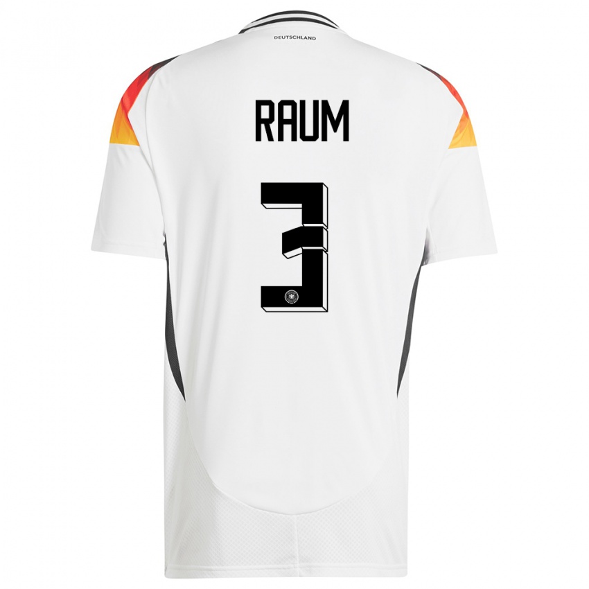 Niño Camiseta Alemania David Raum #3 Blanco 1ª Equipación 24-26 La Camisa