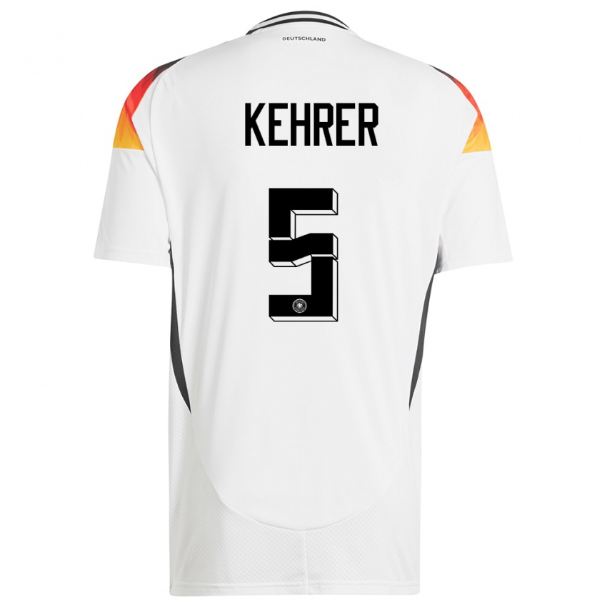 Niño Camiseta Alemania Thilo Kehrer #5 Blanco 1ª Equipación 24-26 La Camisa