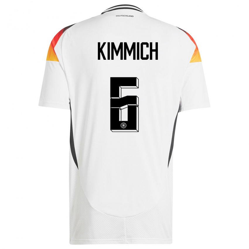 Niño Camiseta Alemania Joshua Kimmich #6 Blanco 1ª Equipación 24-26 La Camisa