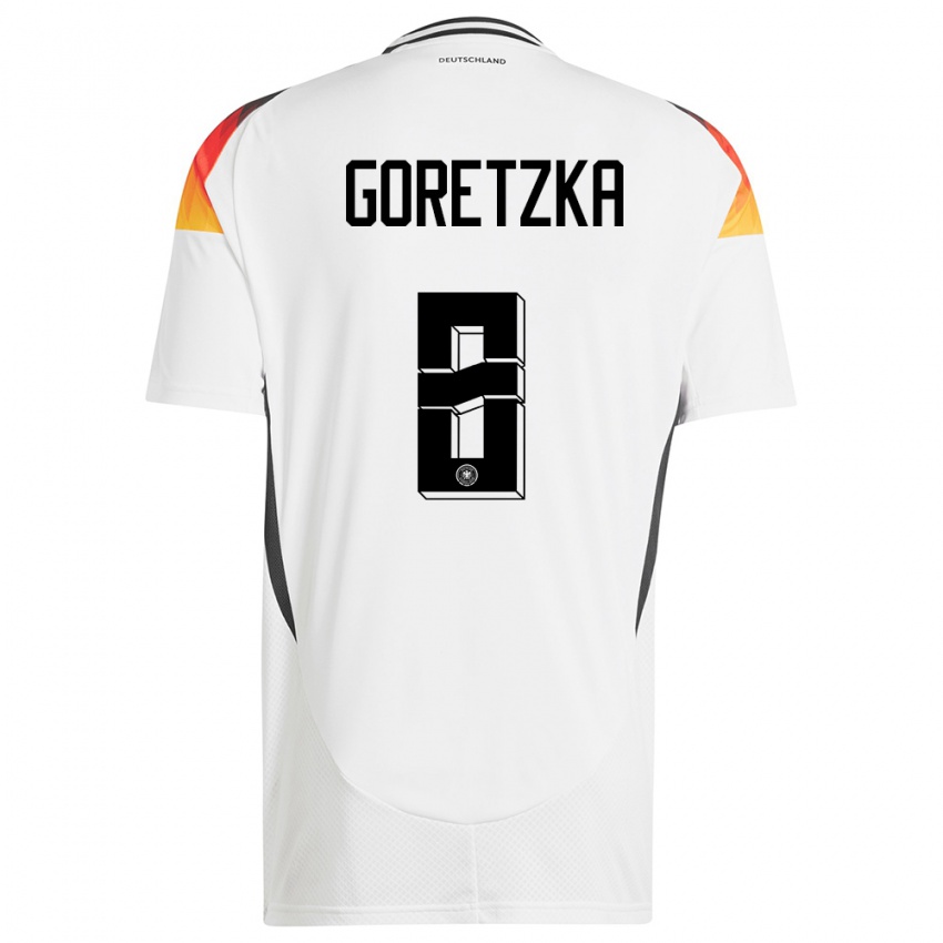 Niño Camiseta Alemania Leon Goretzka #8 Blanco 1ª Equipación 24-26 La Camisa