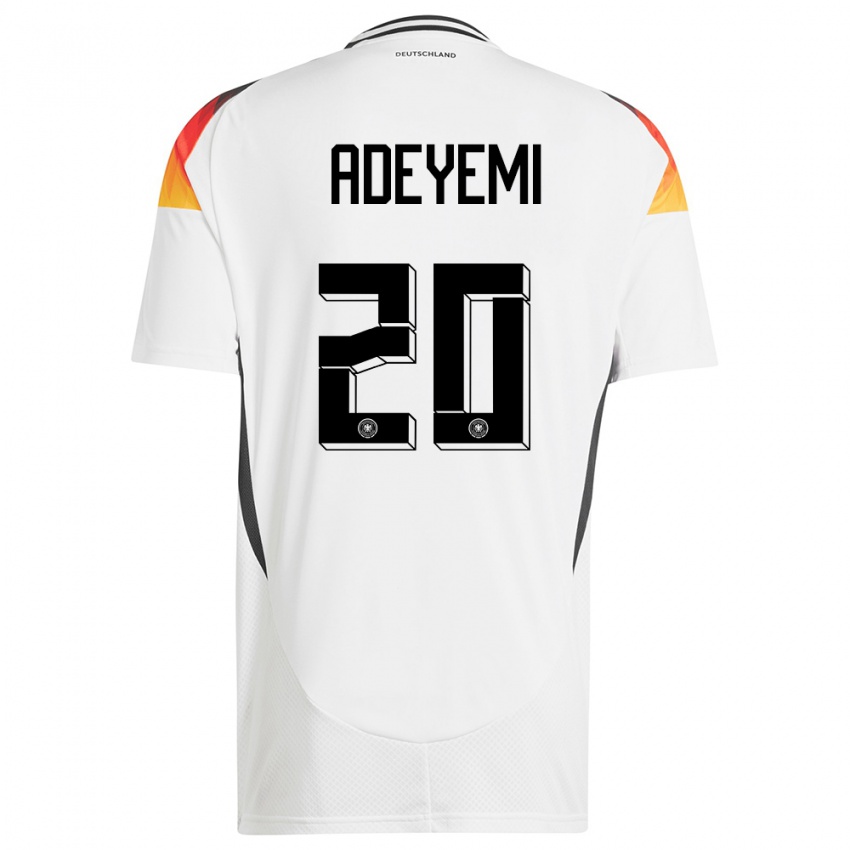 Niño Camiseta Alemania Karim Adeyemi #20 Blanco 1ª Equipación 24-26 La Camisa