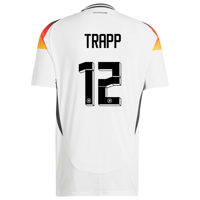 Niño Camiseta Alemania Kevin Trapp #12 Blanco 1ª Equipación 24-26 La Camisa