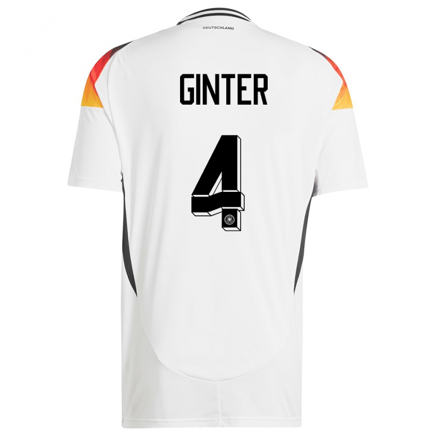 Niño Camiseta Alemania Matthias Ginter #4 Blanco 1ª Equipación 24-26 La Camisa