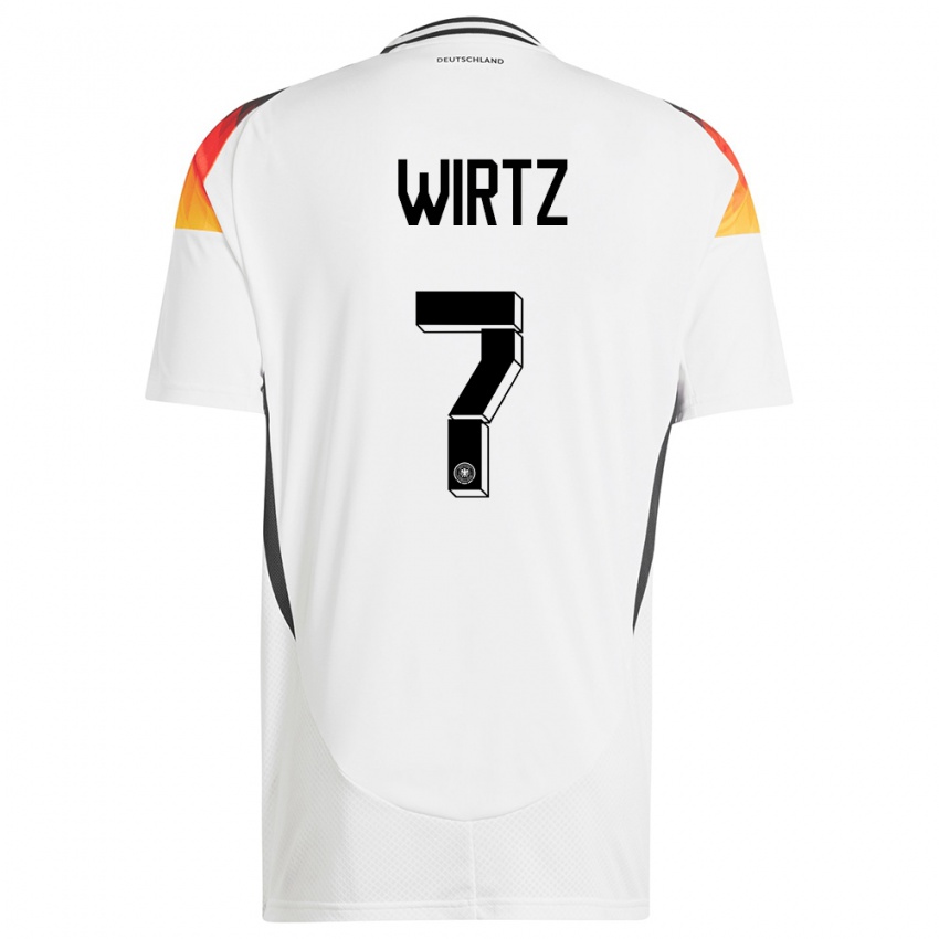 Niño Camiseta Alemania Florian Wirtz #7 Blanco 1ª Equipación 24-26 La Camisa