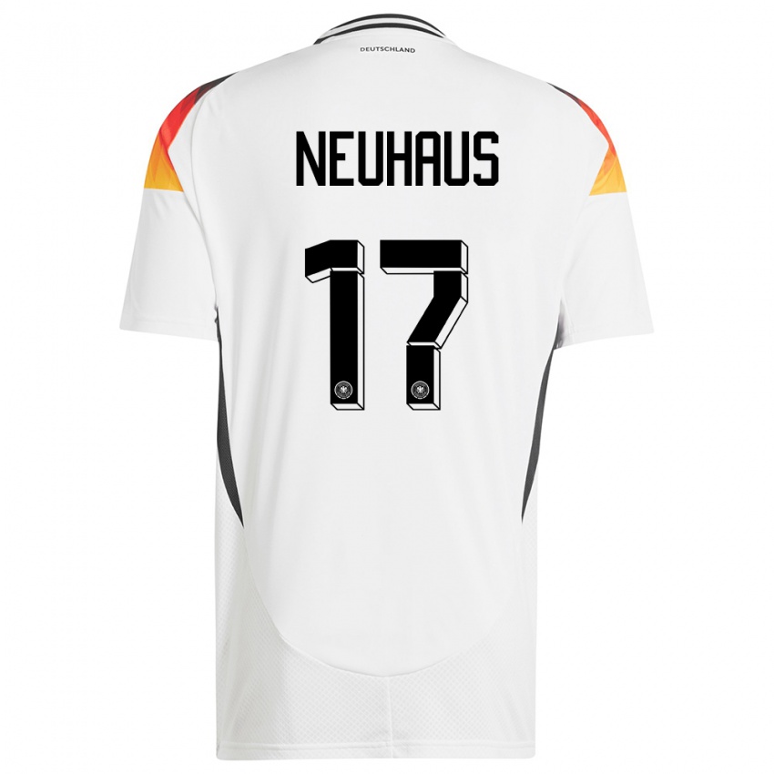 Niño Camiseta Alemania Florian Neuhaus #17 Blanco 1ª Equipación 24-26 La Camisa