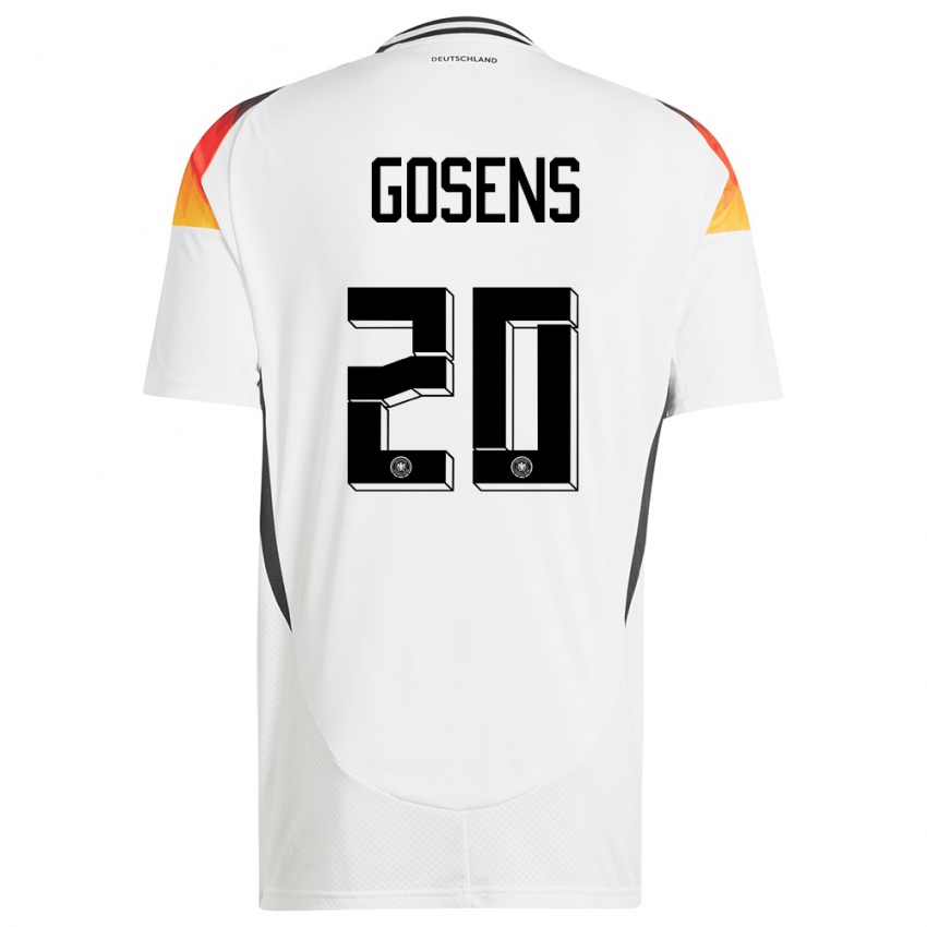 Niño Camiseta Alemania Robin Gosens #20 Blanco 1ª Equipación 24-26 La Camisa