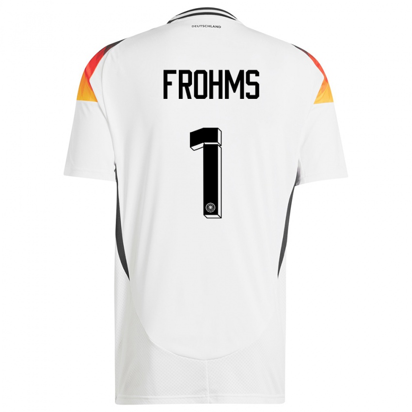 Niño Camiseta Alemania Merle Frohms #1 Blanco 1ª Equipación 24-26 La Camisa