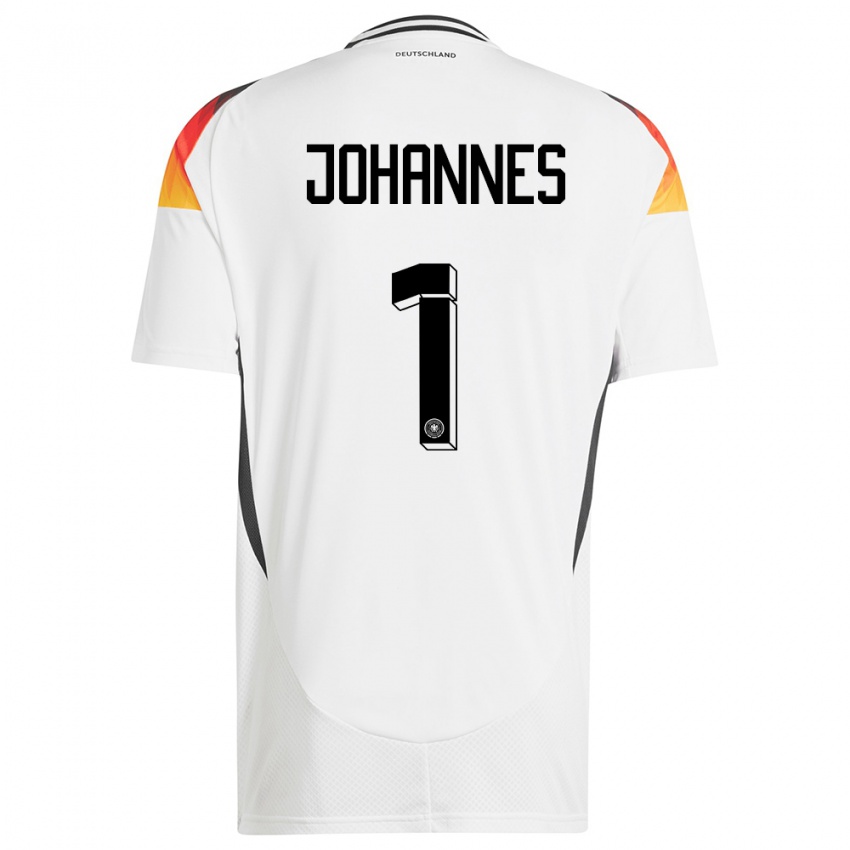 Niño Camiseta Alemania Stina Johannes #1 Blanco 1ª Equipación 24-26 La Camisa