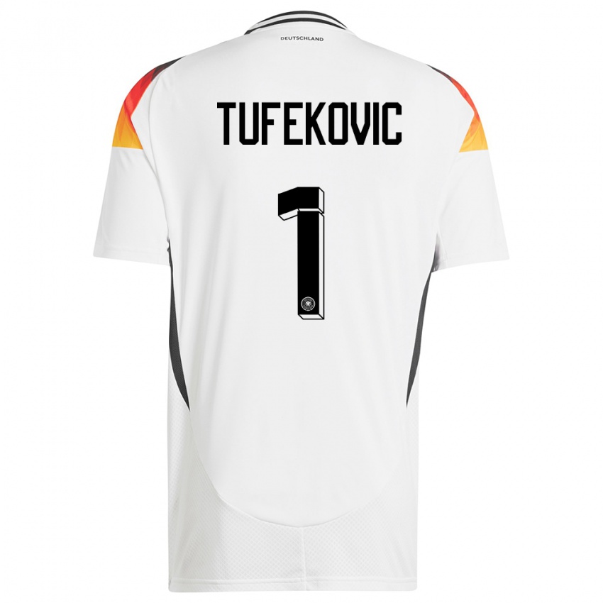 Niño Camiseta Alemania Martina Tufekovic #1 Blanco 1ª Equipación 24-26 La Camisa