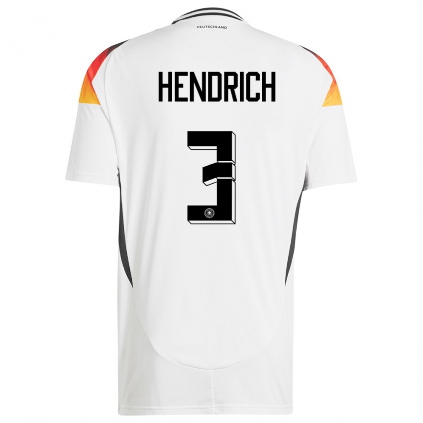 Niño Camiseta Alemania Kathrin Hendrich #3 Blanco 1ª Equipación 24-26 La Camisa