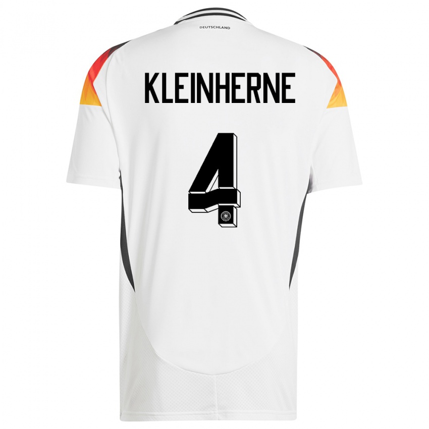Niño Camiseta Alemania Sophia Kleinherne #4 Blanco 1ª Equipación 24-26 La Camisa