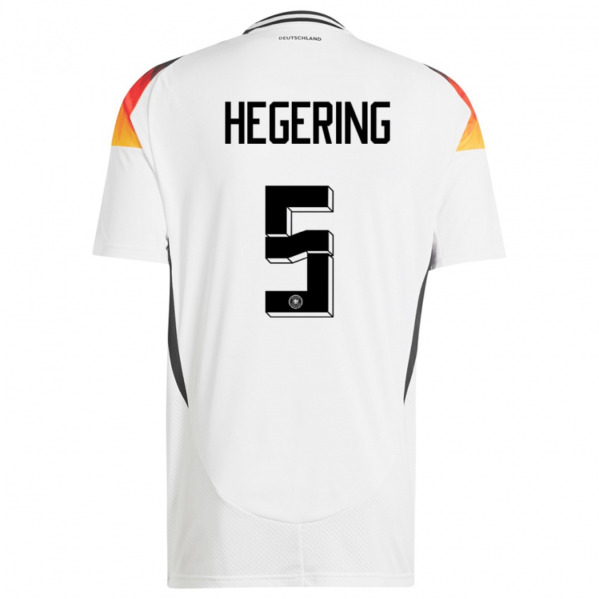 Niño Camiseta Alemania Marina Hegering #5 Blanco 1ª Equipación 24-26 La Camisa