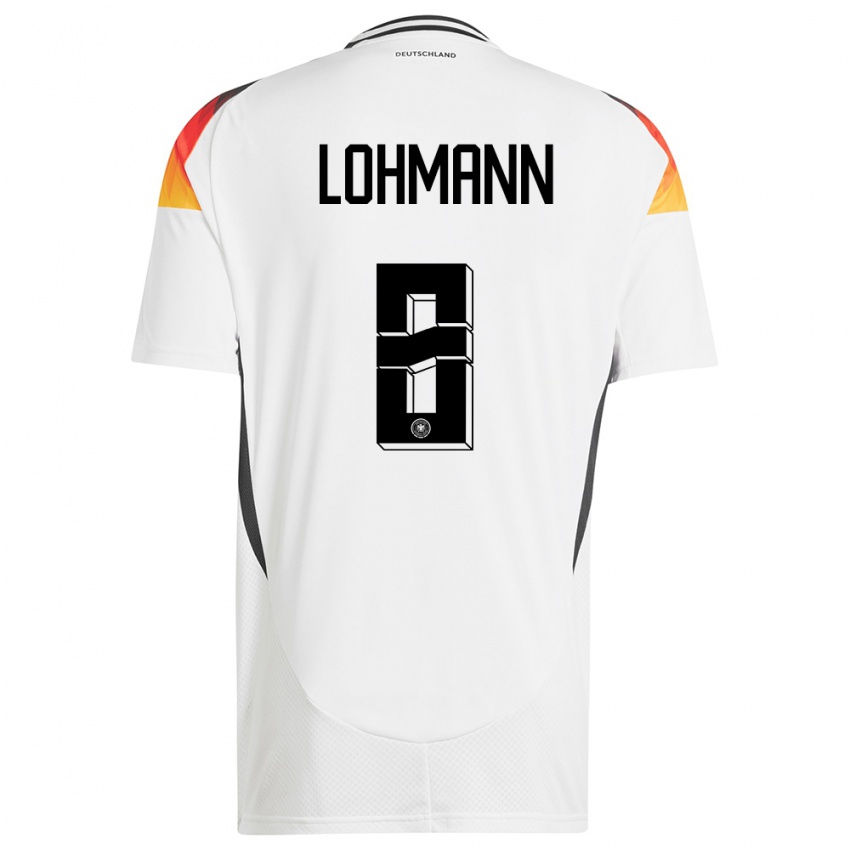 Niño Camiseta Alemania Sydney Lohmann #8 Blanco 1ª Equipación 24-26 La Camisa