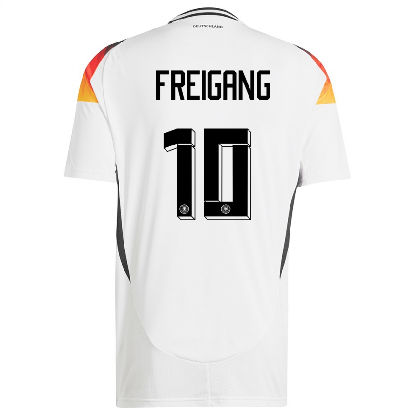 Niño Camiseta Alemania Laura Freigang #10 Blanco 1ª Equipación 24-26 La Camisa