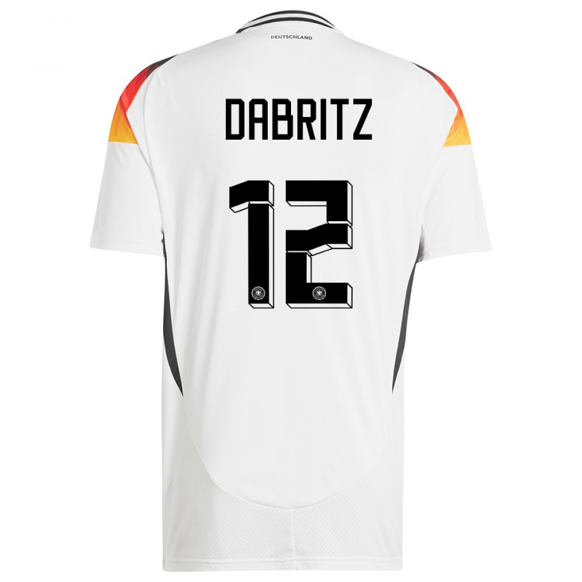 Niño Camiseta Alemania Sara Dabritz #12 Blanco 1ª Equipación 24-26 La Camisa