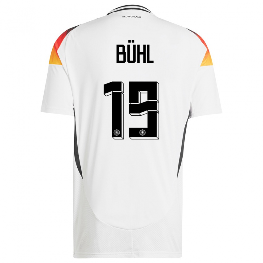Niño Camiseta Alemania Klara Buhl #19 Blanco 1ª Equipación 24-26 La Camisa