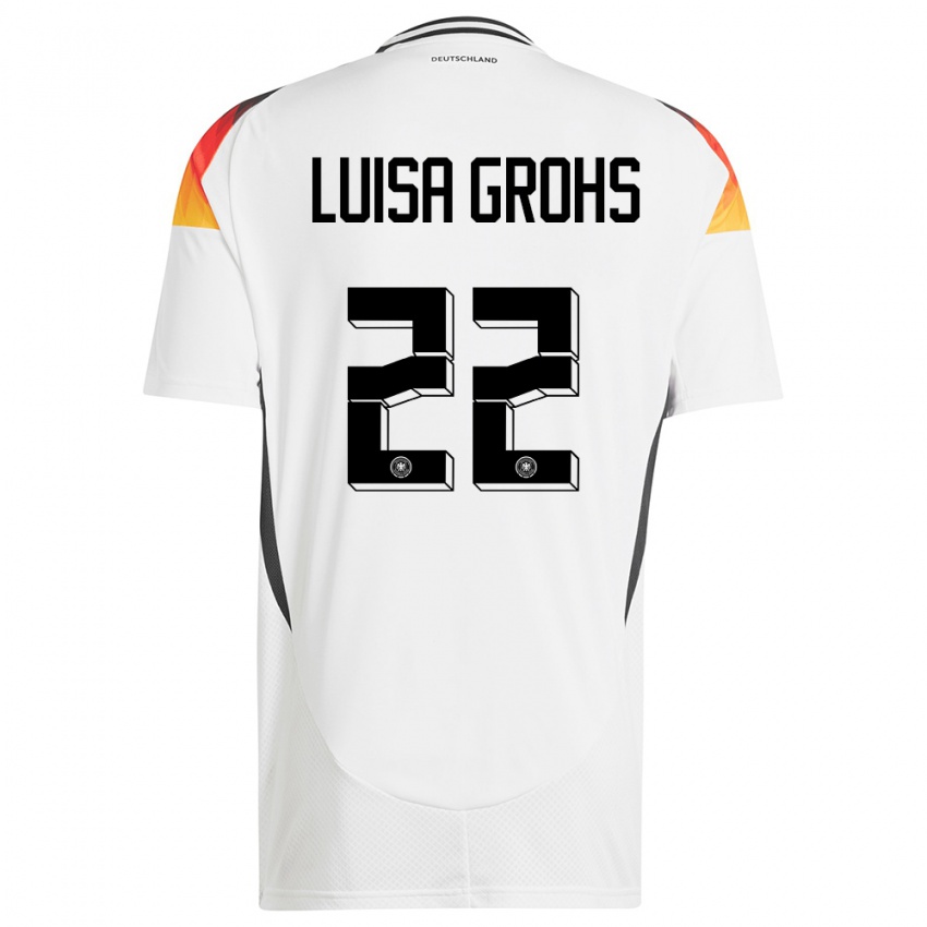 Niño Camiseta Alemania Maria Luisa Grohs #22 Blanco 1ª Equipación 24-26 La Camisa