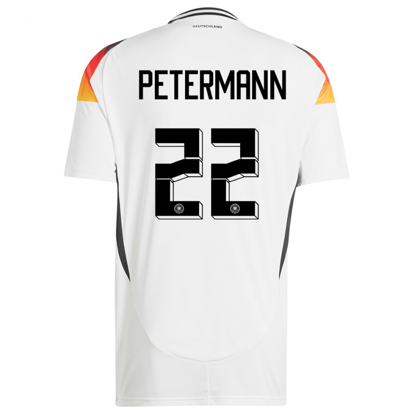 Niño Camiseta Alemania Lena Petermann #22 Blanco 1ª Equipación 24-26 La Camisa
