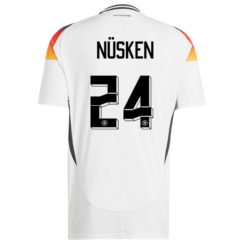 Niño Camiseta Alemania Sjoeke Nusken #24 Blanco 1ª Equipación 24-26 La Camisa
