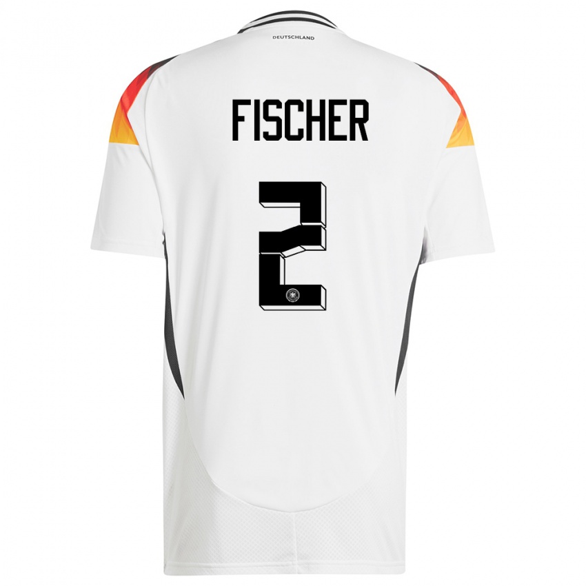 Niño Camiseta Alemania Kilian Fischer #2 Blanco 1ª Equipación 24-26 La Camisa