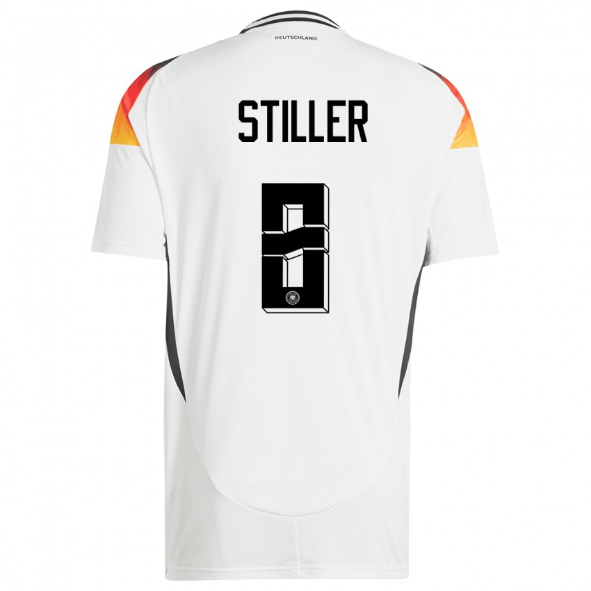 Niño Camiseta Alemania Angelo Stiller #8 Blanco 1ª Equipación 24-26 La Camisa
