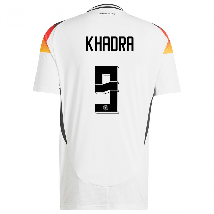 Niño Camiseta Alemania Reda Khadra #9 Blanco 1ª Equipación 24-26 La Camisa